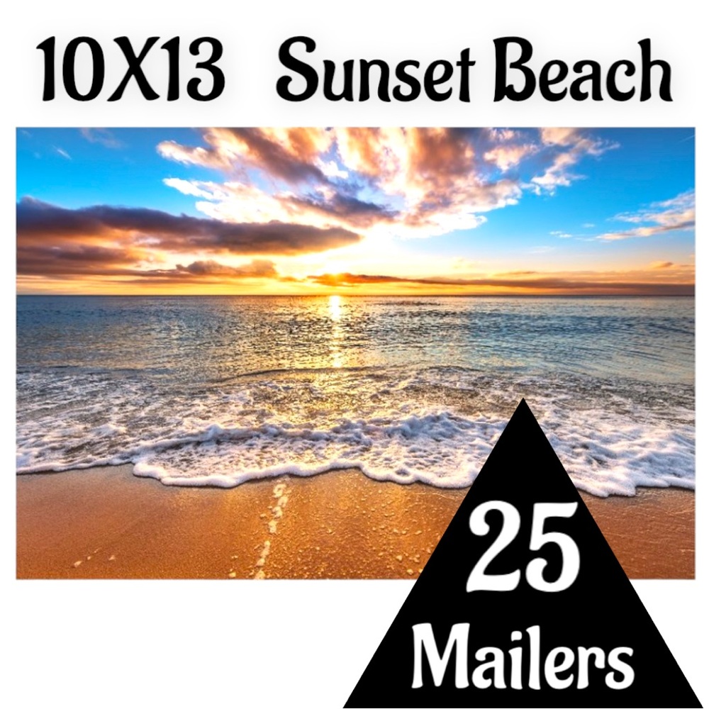 25 10X13 Poly Mailers Poly Mailers Sunset Beach, Shipping Envelopes PRICE FIRM - Picture 5 of 9